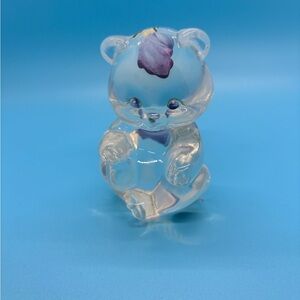 Fenton opalescent Hand Painted Lavender Petals   signed Bear